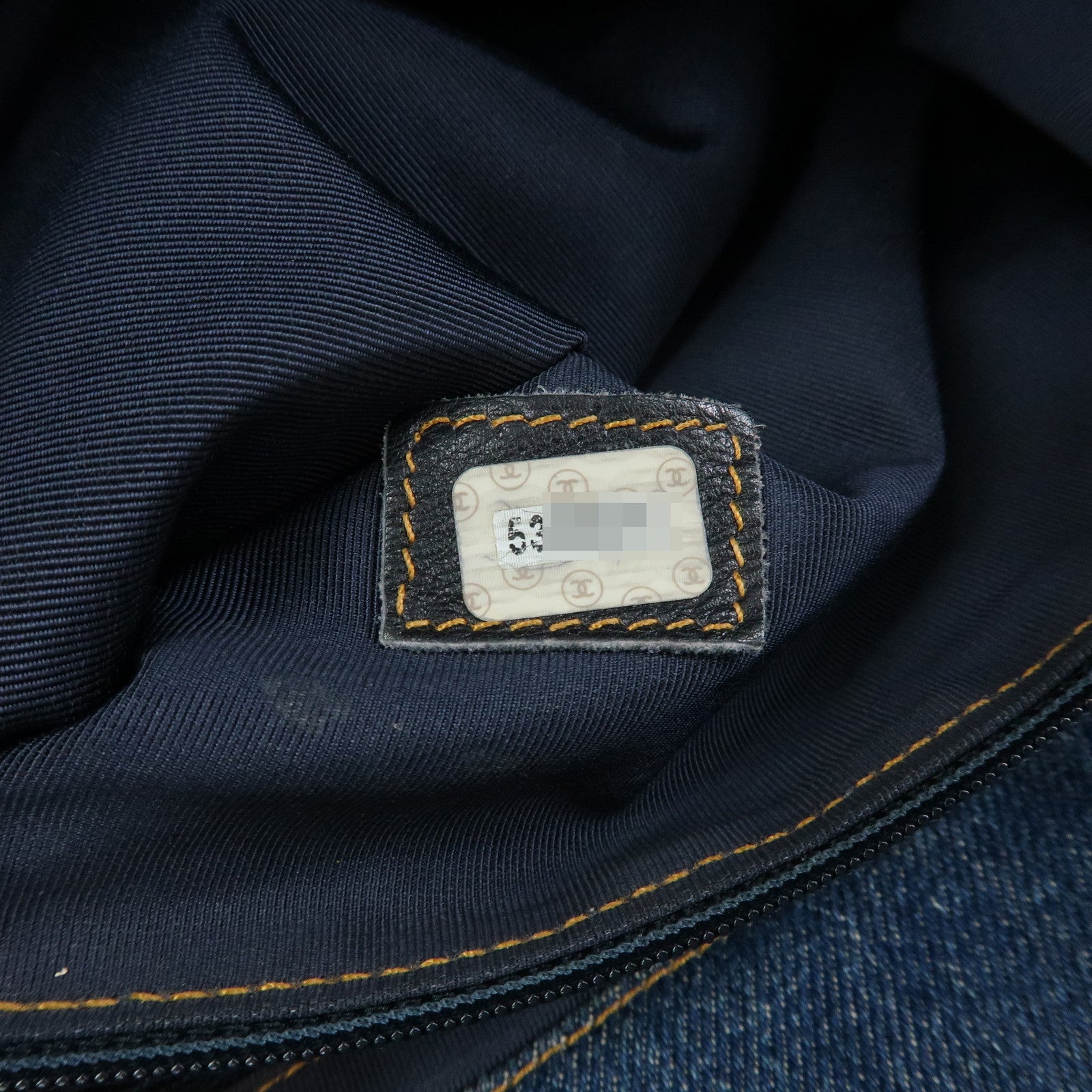 CHANEL COCO Mark Denim Tote Bag Shoulder Bag Blue