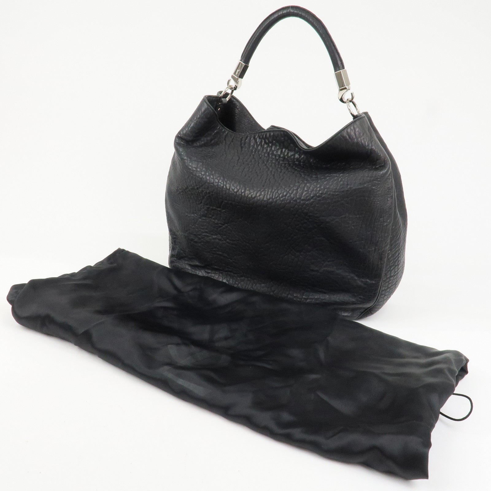 SAINT LAURENT PARIS Leather Shoulder Bag Hand Bag Black 228840