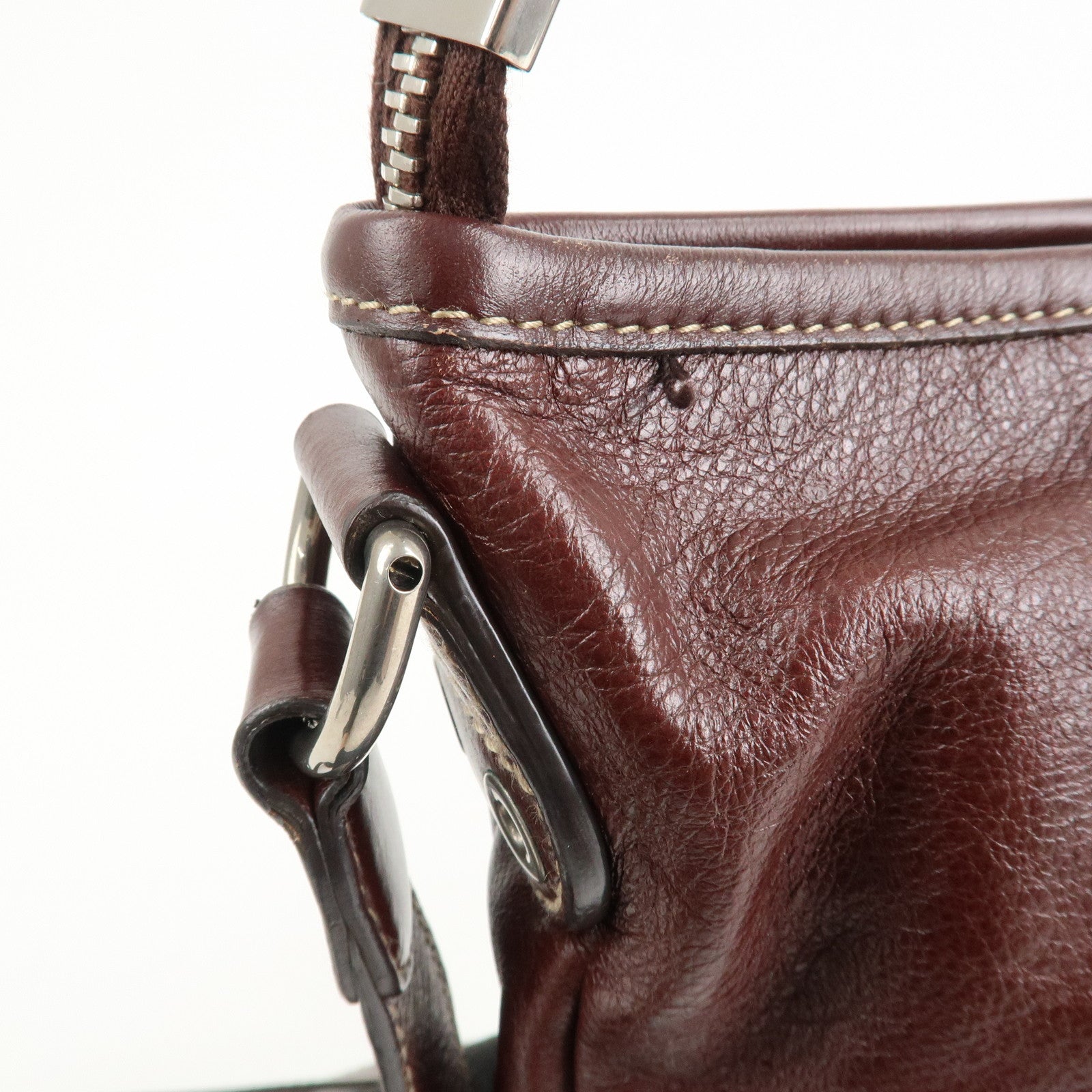 GUCCI Leather Shoulder Bag Crossbody Bag Bordeaux 190279 Used