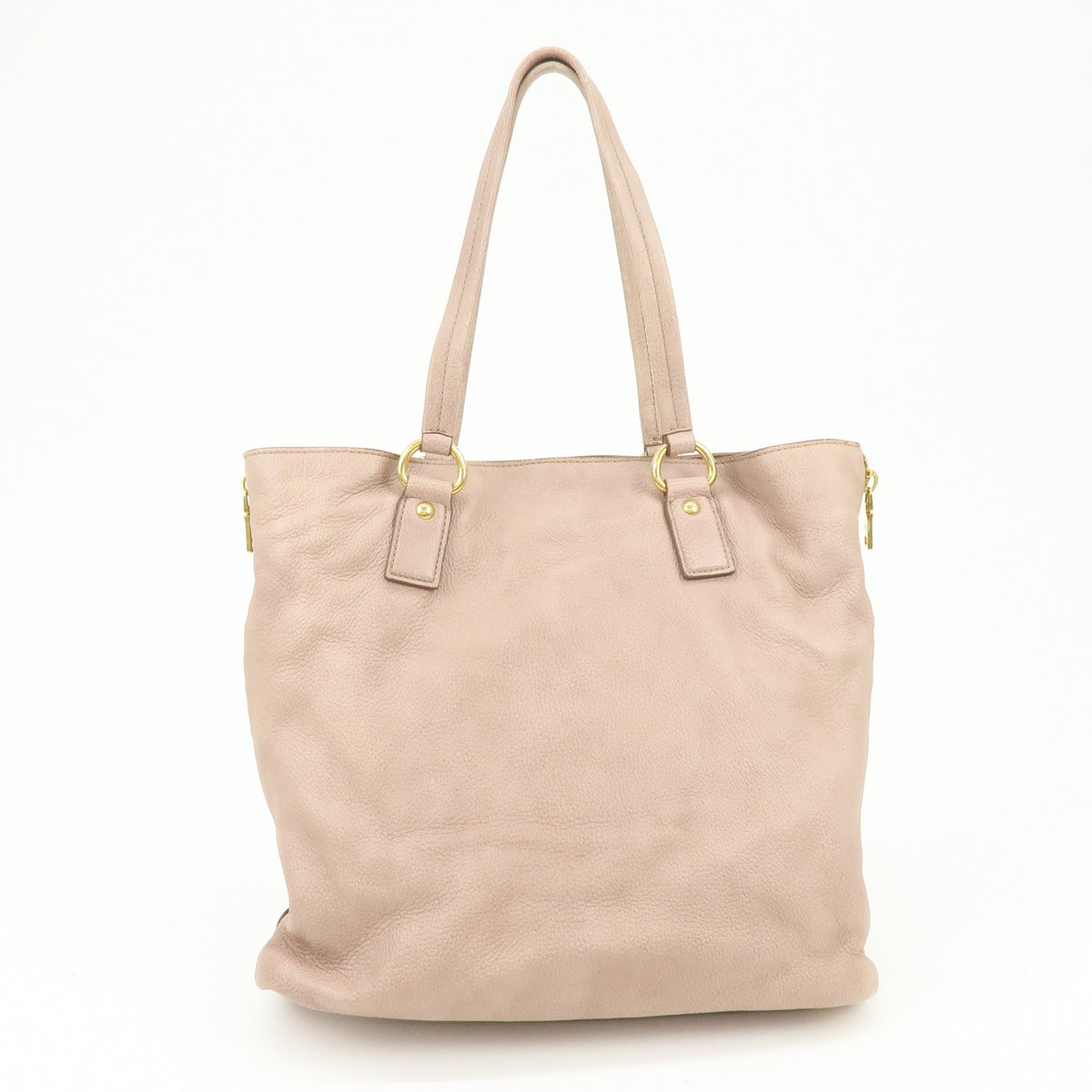 PRADA Logo Leather Tote Bag Shoulder Bag Pink