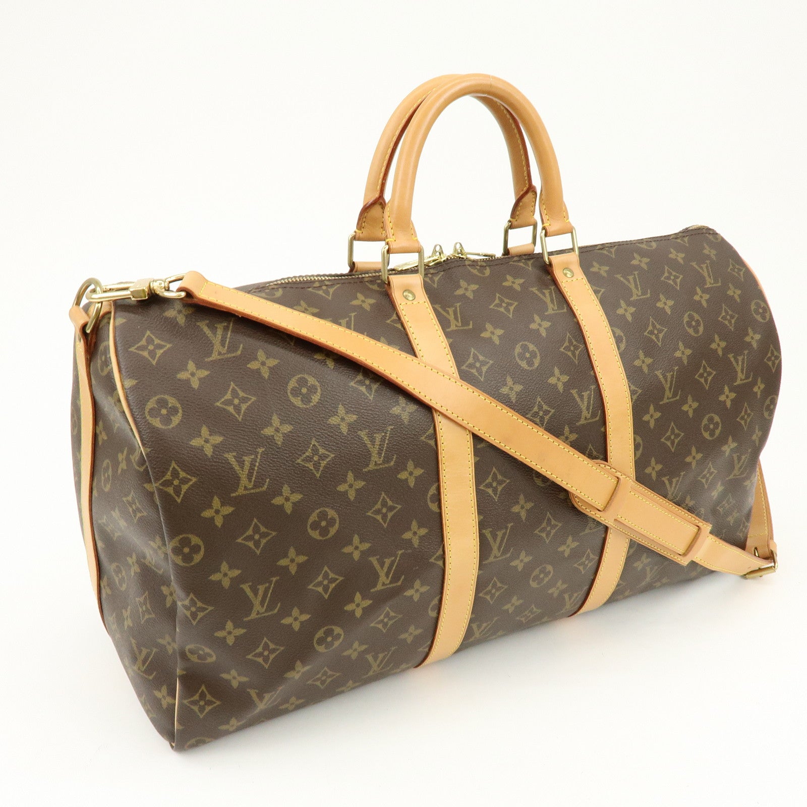 Louis Vuitton Monogram Keep All Bandouliere 50 Boston Bag M41416