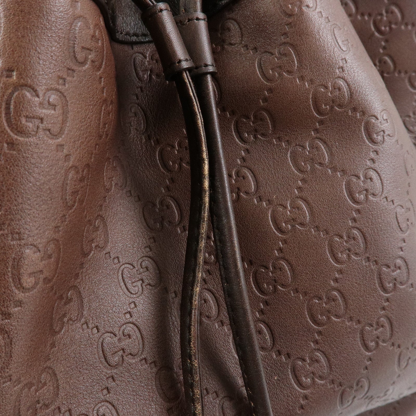 GUCCI Interlocking G Guccissima Leather Shoulder Bag Brown 223951