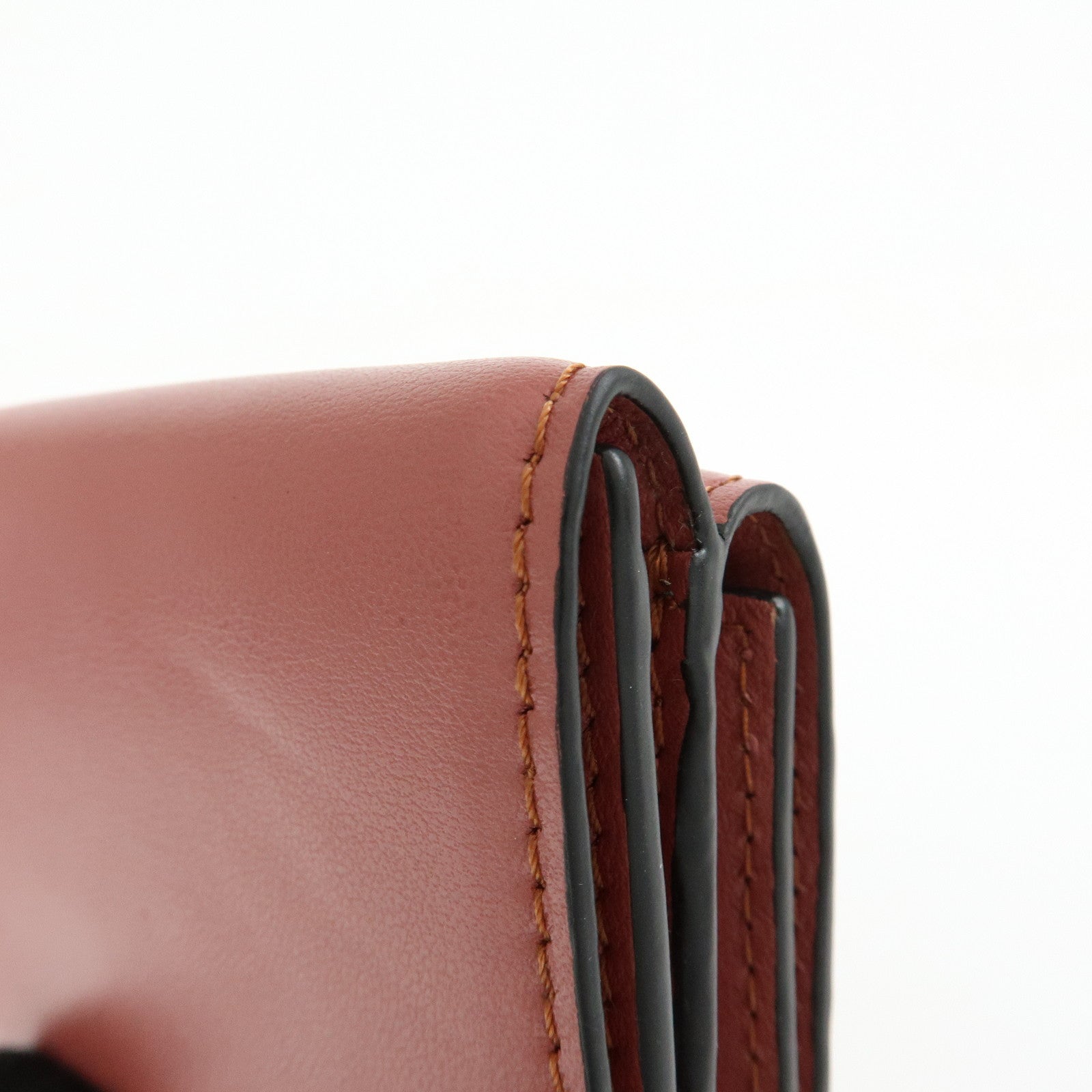 Chloe See By Chloe Leather Suede Compact Trifold Wallet Dusty Pink