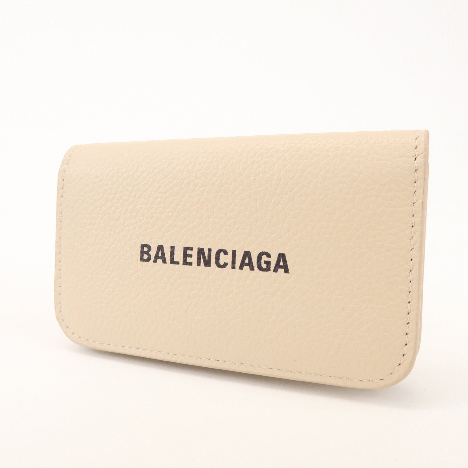 BALENCIAGA CASH Leather 6 Rings Key Case Key Holder Beige