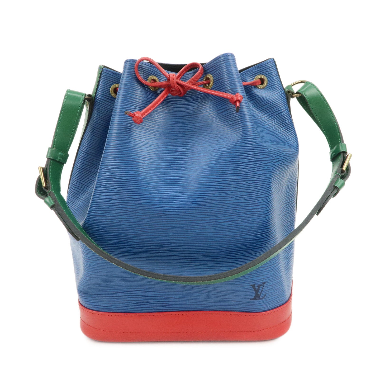 Louis Vuitton Epi Noe Tricolor Shoulder Bag Blue Green Red M44082