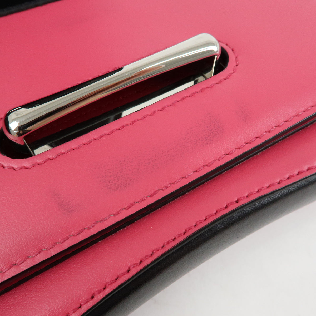 PRADA Sidonie Leather Chain Mini Shoulder Crossbody Bag Pink Black