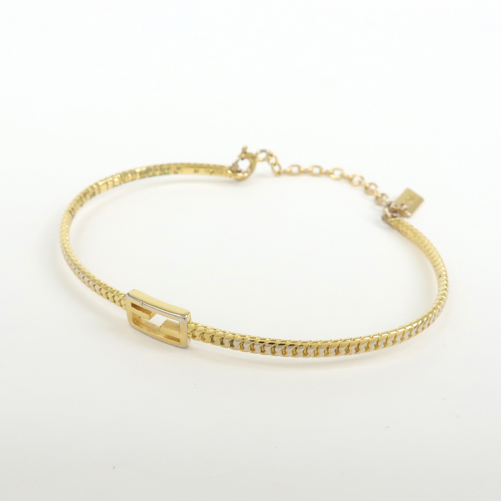 FENDI Metal FF Baguette Bracelet Gold 8AG988