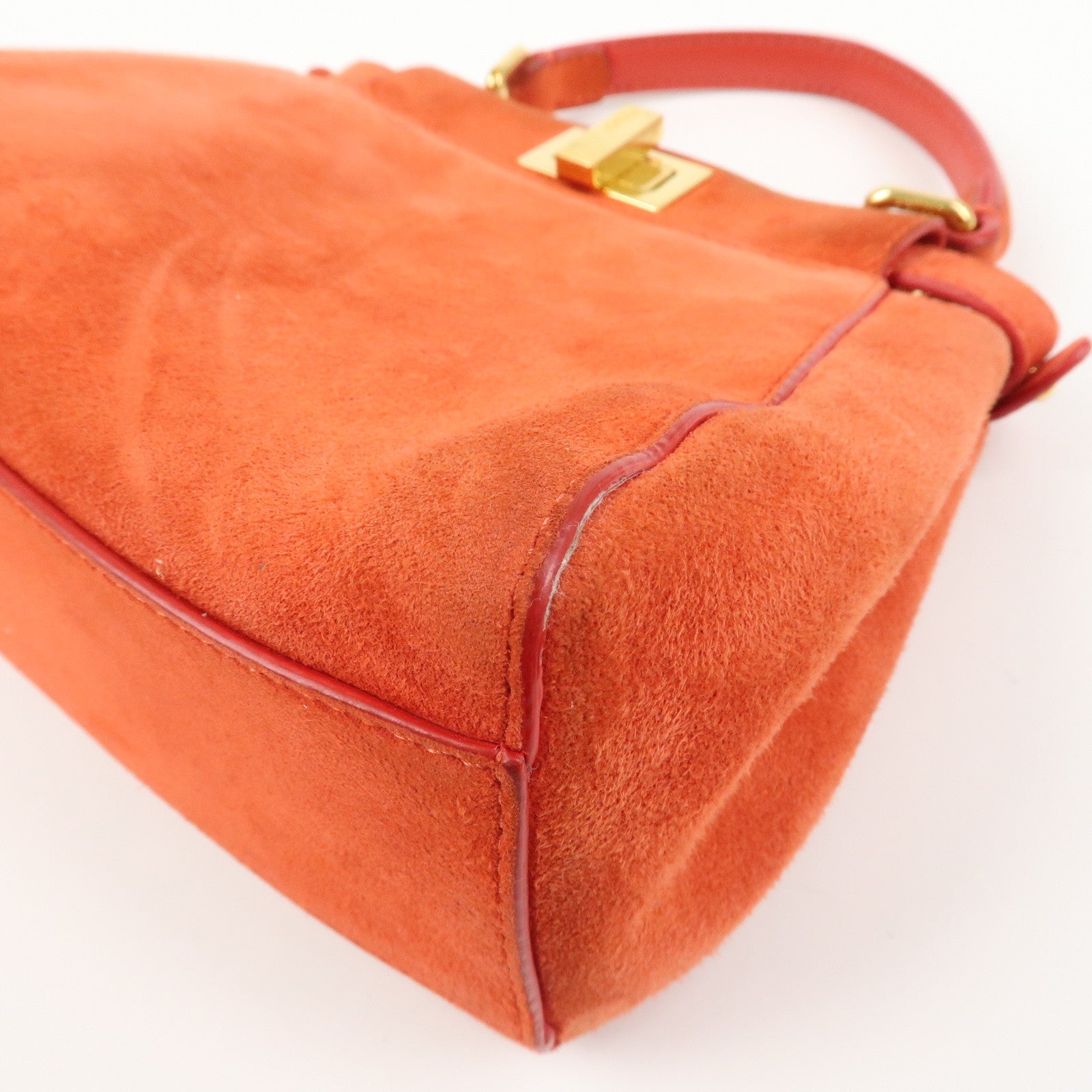 FENDI Peekaboo XS Suede 2Way Hand Bag Shoulder Crossbody Bag 8BN309