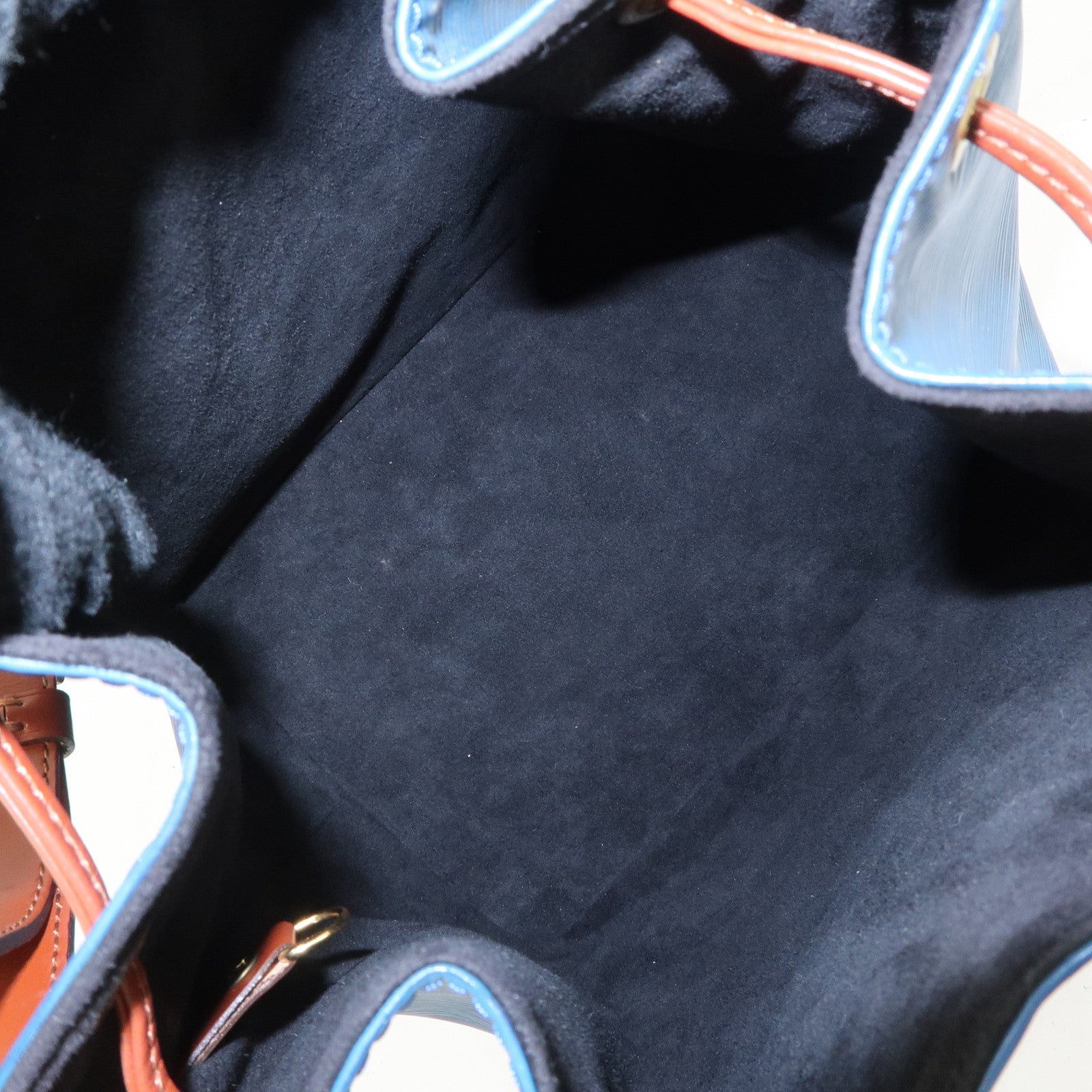 Louis Vuitton Epi Petit Noe Shoulder Bag Bi-Color Blue Kenya Brown Used