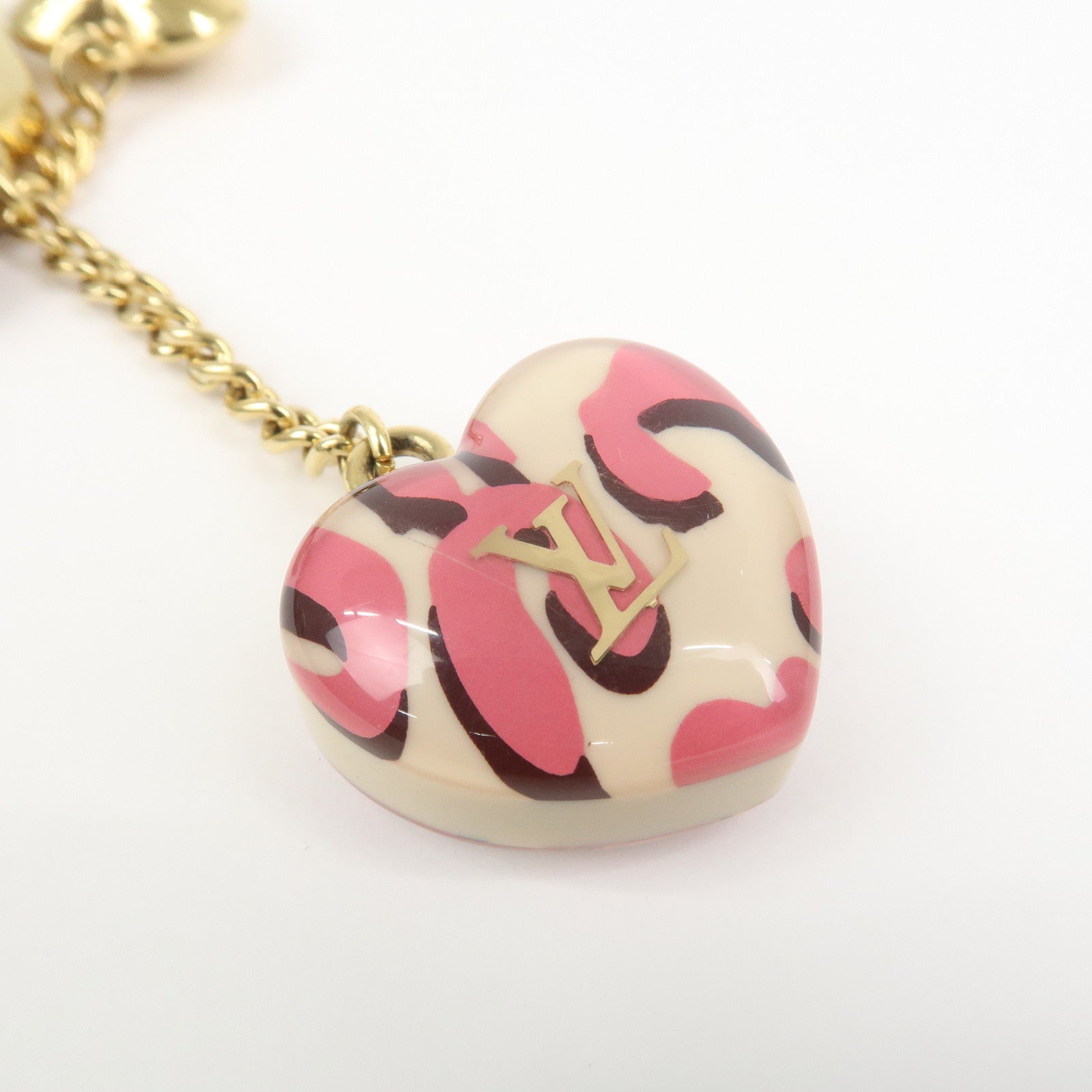Louis Vuitton Porte Cles Leopard Bag Charm Blanc Corail M66263