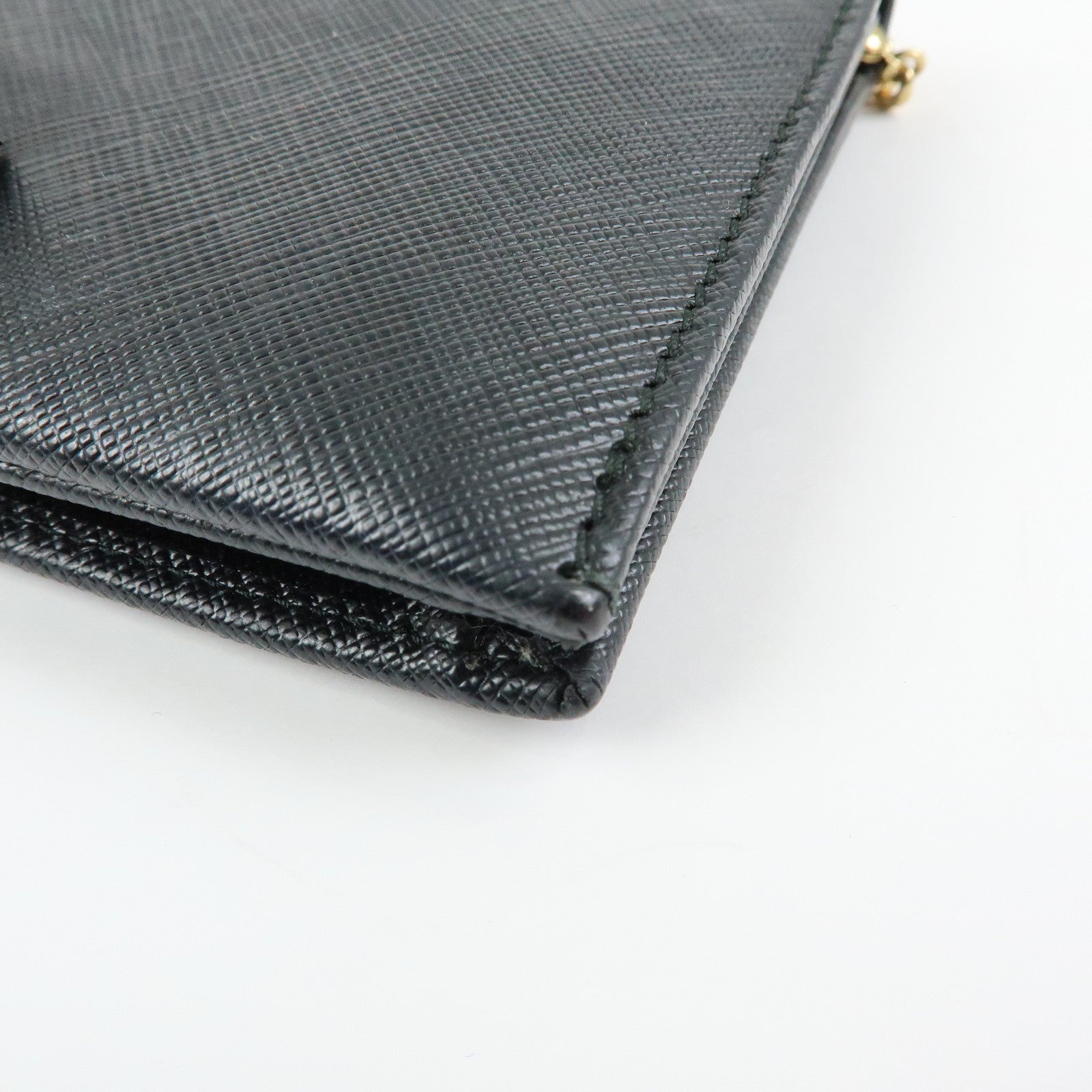 Ferragamo Vara Ribbon Leather Chain Wallet Shoulder Bag Black