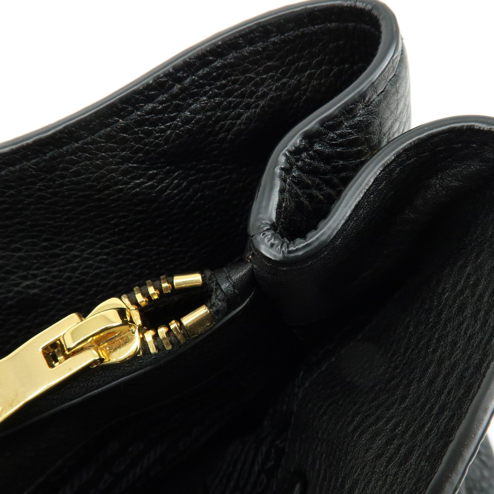 PRADA Calf Leather Tote Bag Hand Bag Black BN2579