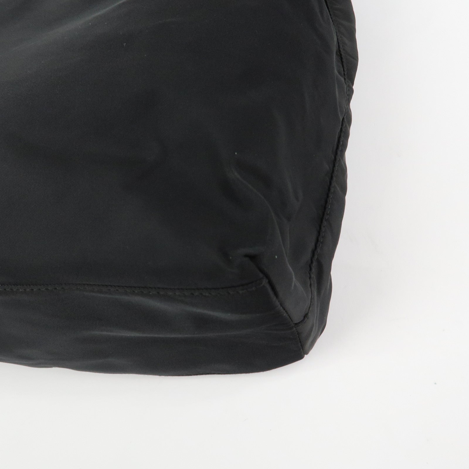 PRADA Triangle Logo Nylon Hand Bag Shoulder Bag Black H5692