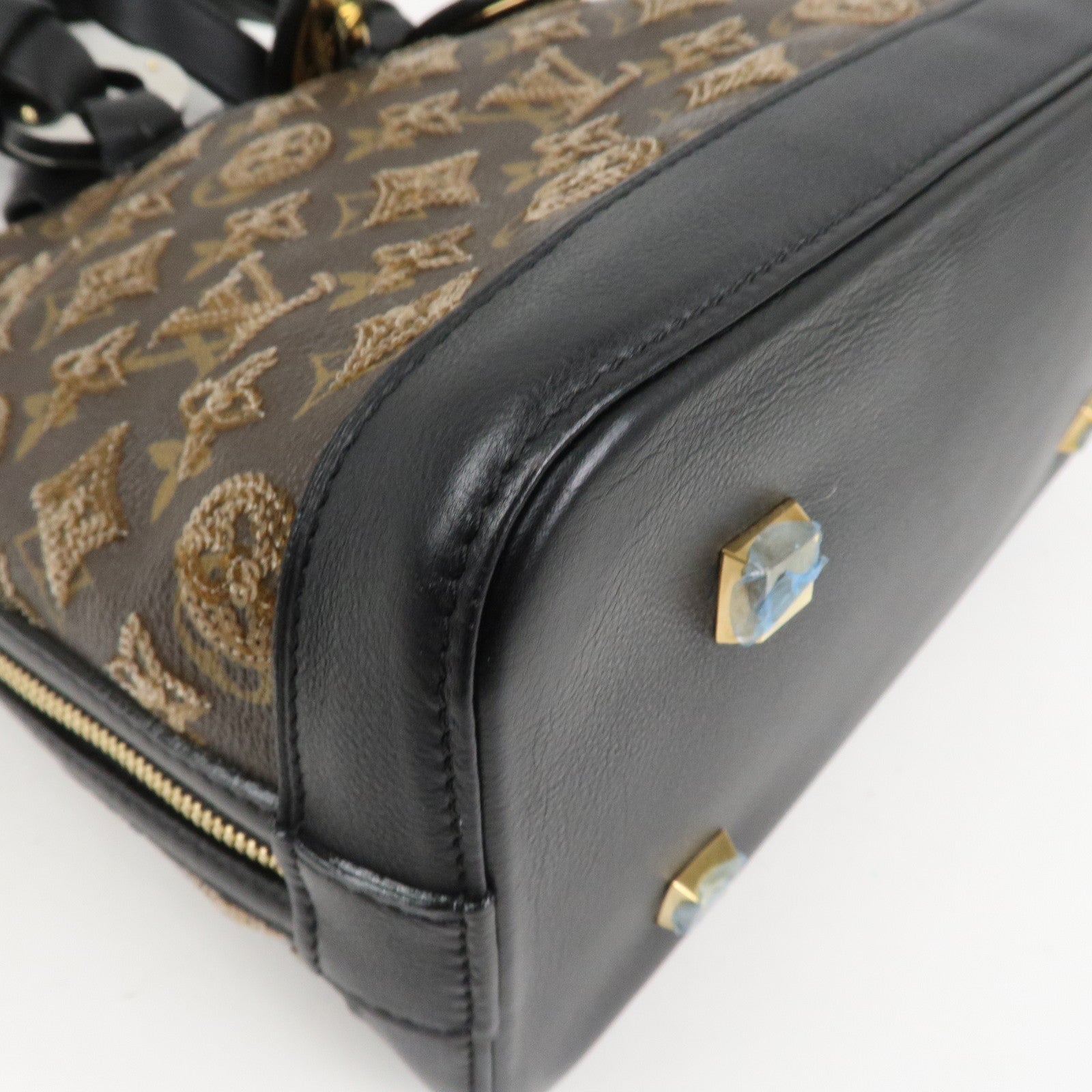 Louis Vuitton Monogram Eclipse Alma Hand Bag Ambre Brown M40245