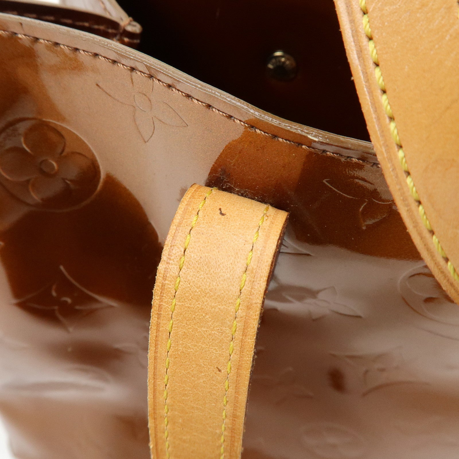 Louis Vuitton Monogram Vernis Reade PM Hand Bag Bronze M91146
