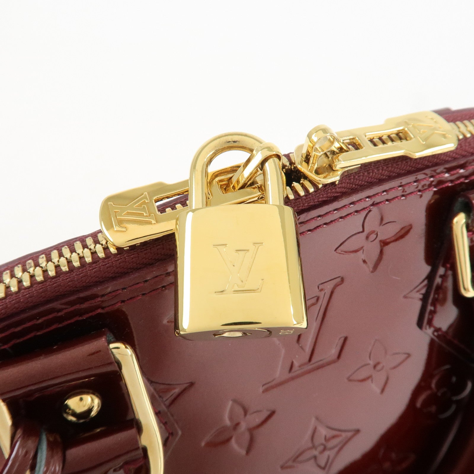 Louis Vuitton Monogram Vernis Alma BB 2Way Hand Bag Rouge M91676 Used