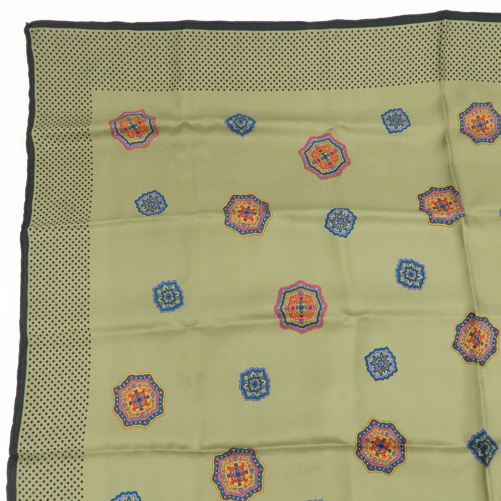 Christian Dior Silk 100 % 90テ・0 Scarf Stole Khaki
