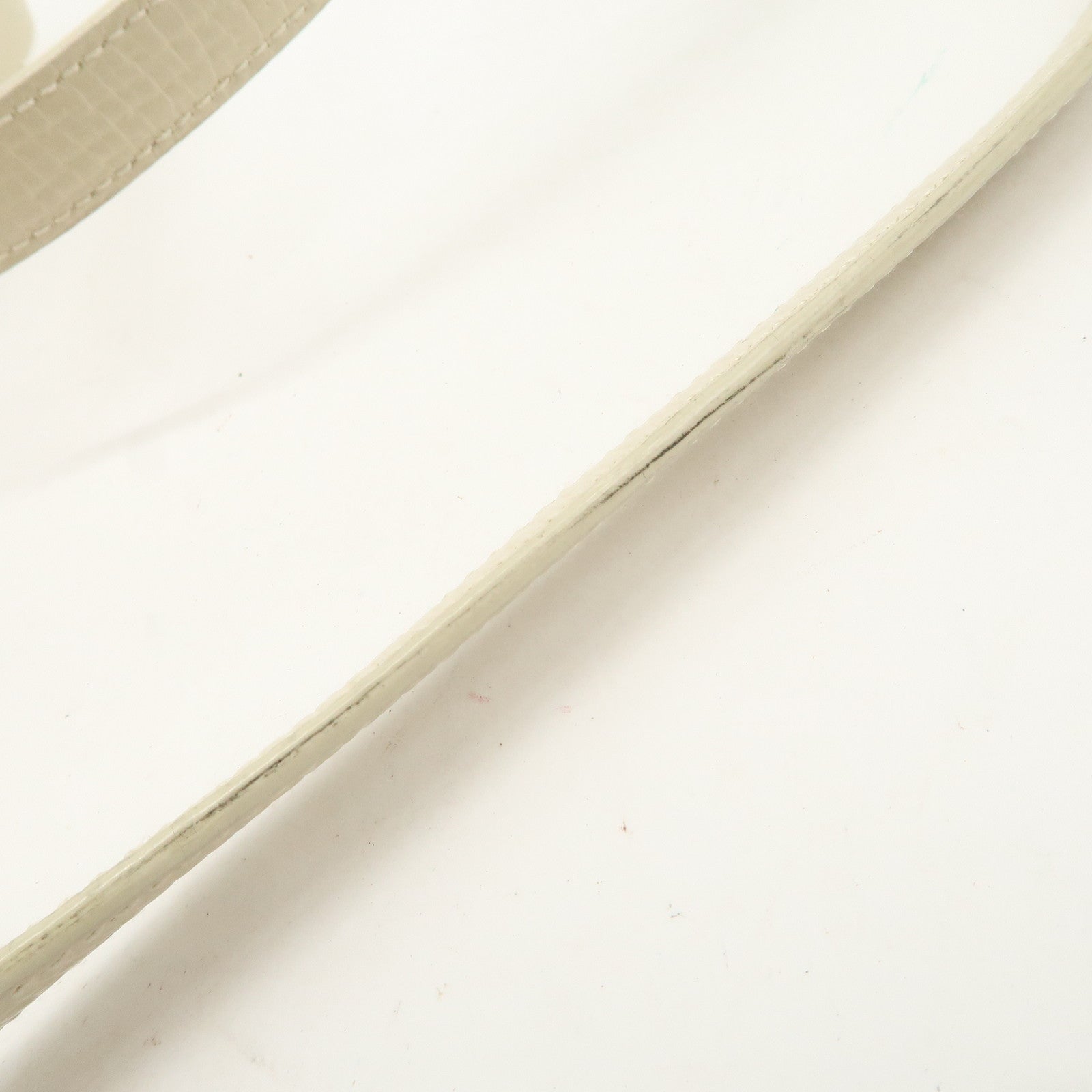 LOEWE Leather Shoulder Bag Ivory Silver Hardware Used