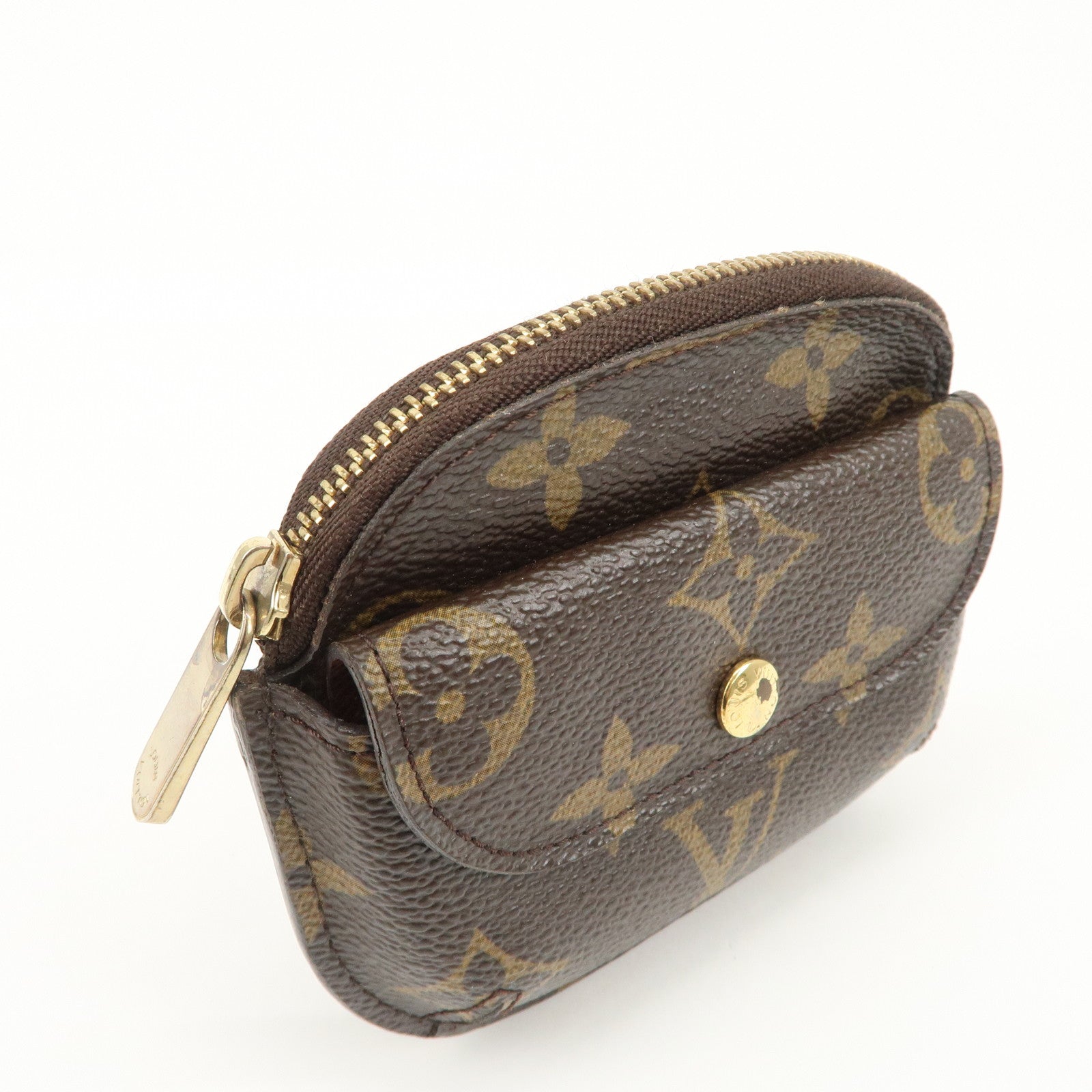 Louis Vuitton Monogram Porte Monnaie Shilling Coin Case M60025 Used