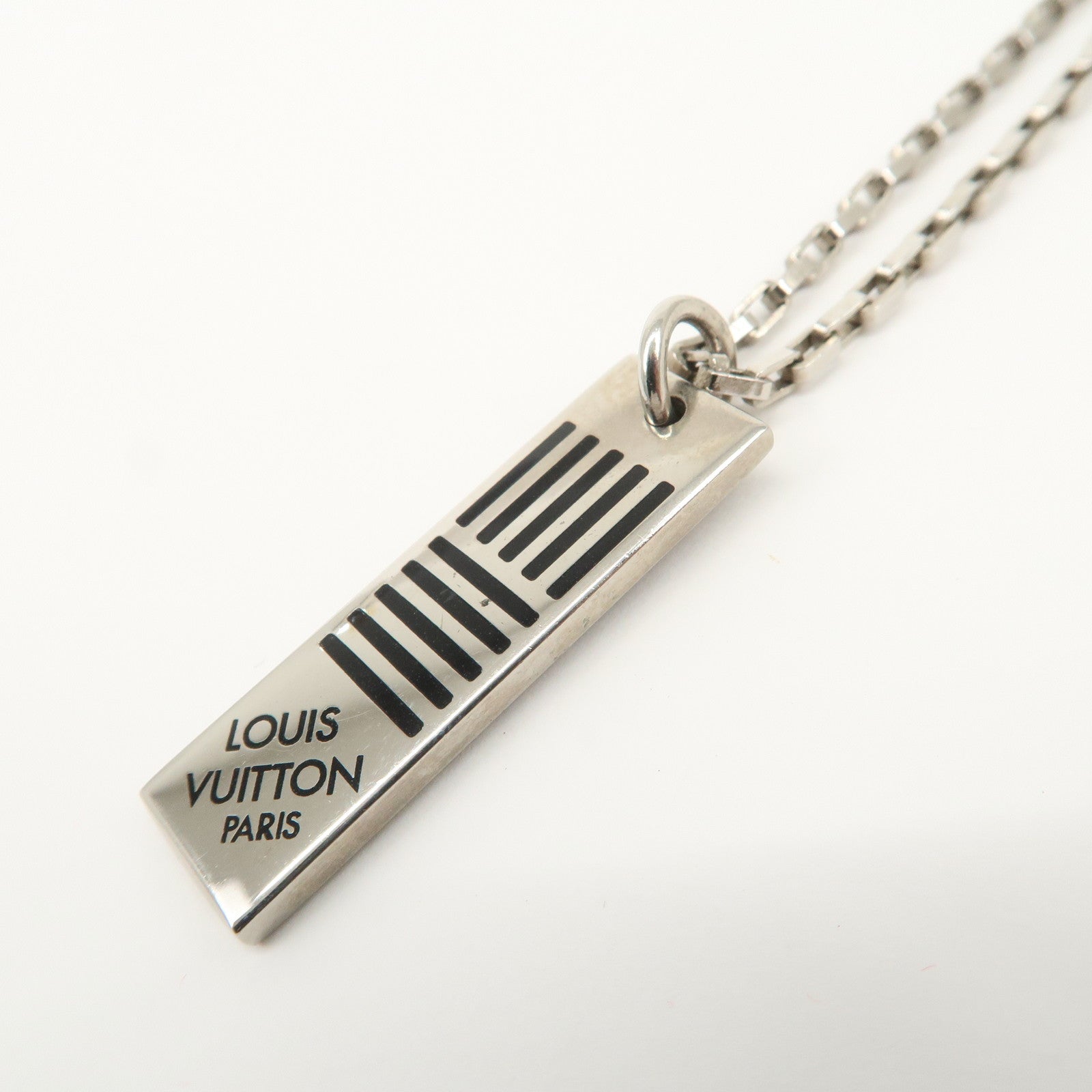 Louis Vuitton Collier Damier Colors Metal Necklace Silver M62490