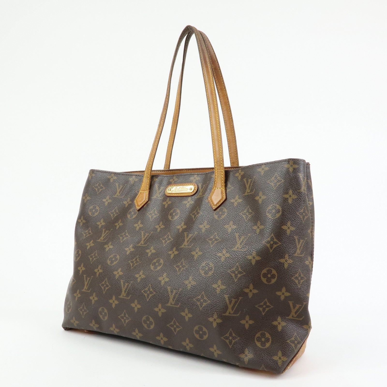 Louis Vuitton Monogram Wilshire MM Tote Bag Brown M45644