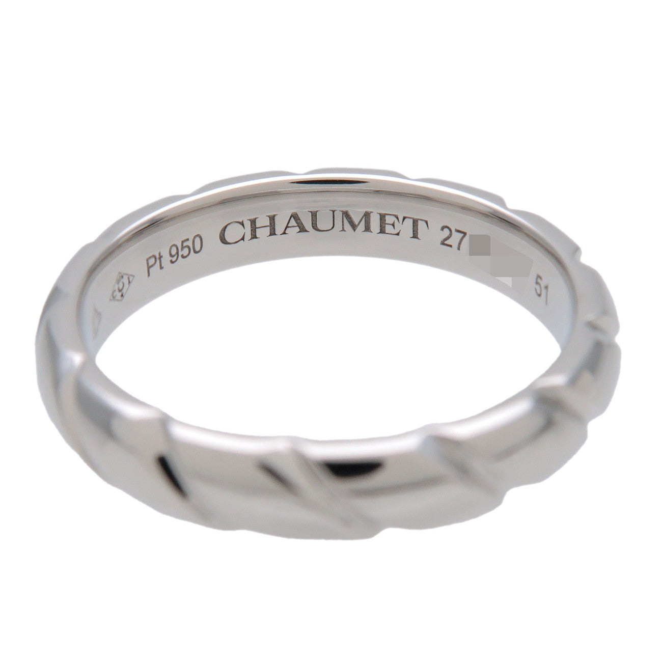 CHAUMET Torsade Ring PT950 Platinum #51 US5.5-5.75 EU51 HK12.5