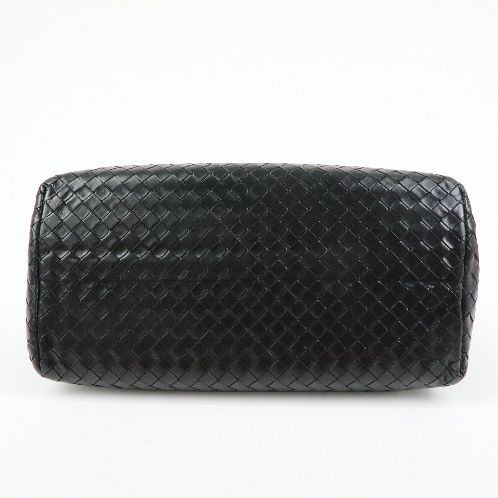BOTTEGA VENETA Intrecciato Leather Hand Bag Roma Bag Black