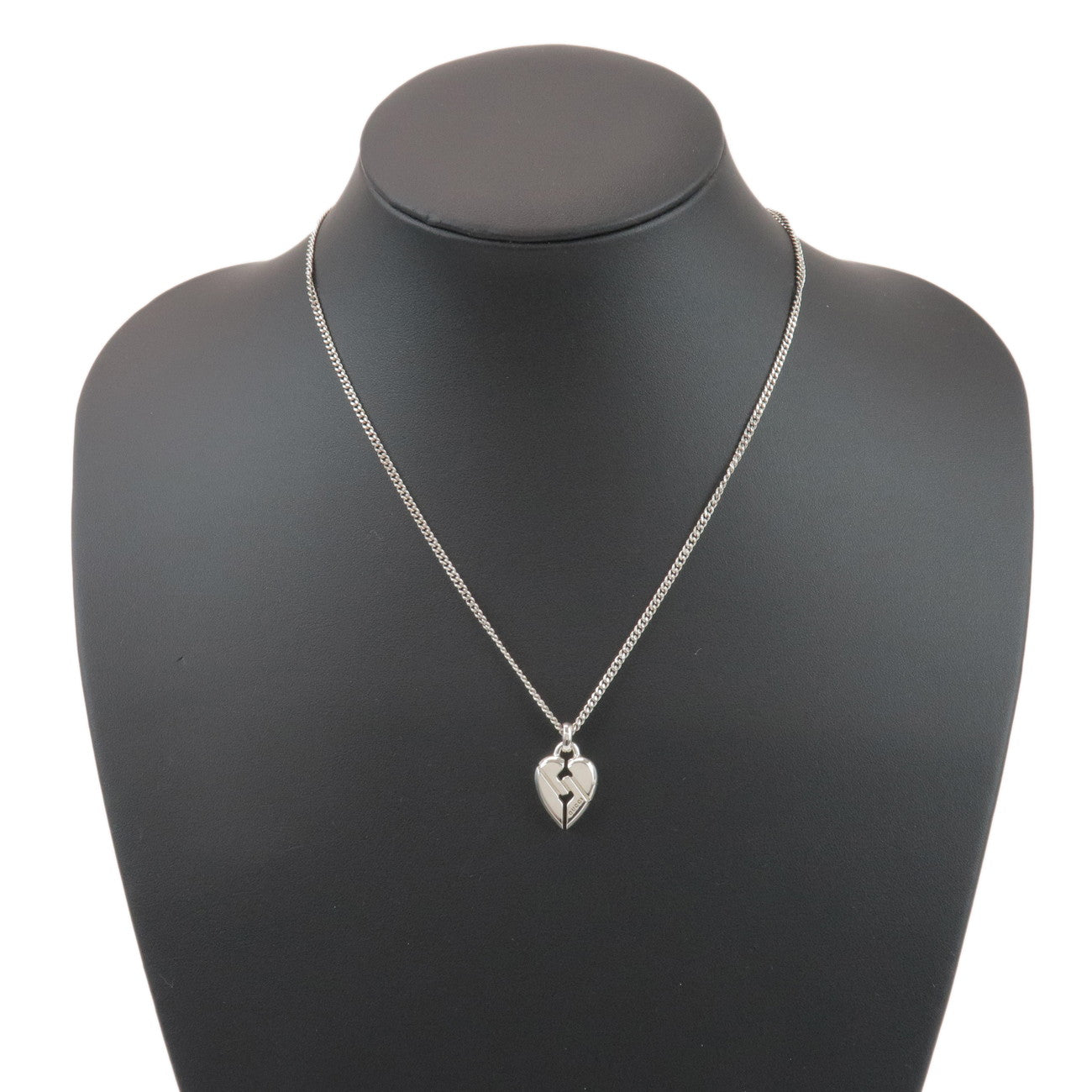 GUCCI Logo Knot Heart Necklace Sv925 Silver 313463