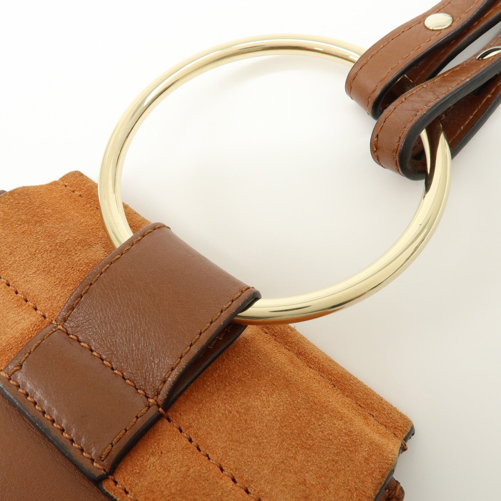 Chloe Faye Leather Suede Shoulder Bag Crossbody Bag Brown