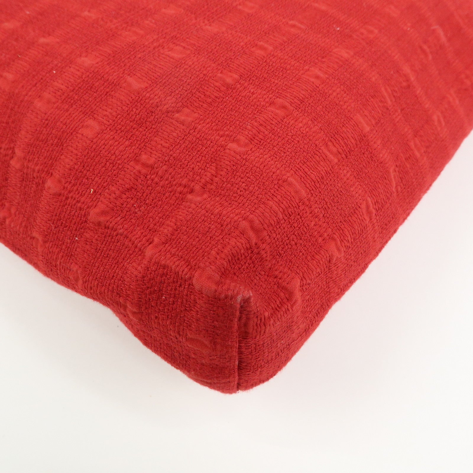 HERMES Amedaba GM Canvas Leather Tote Bag Hand Bag Red