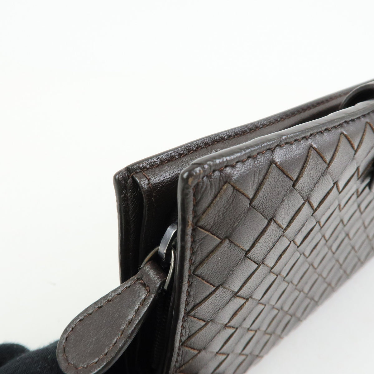 BOTTEGA VENETA Intrecciato Leather Bi-fold Long Wallet Brown