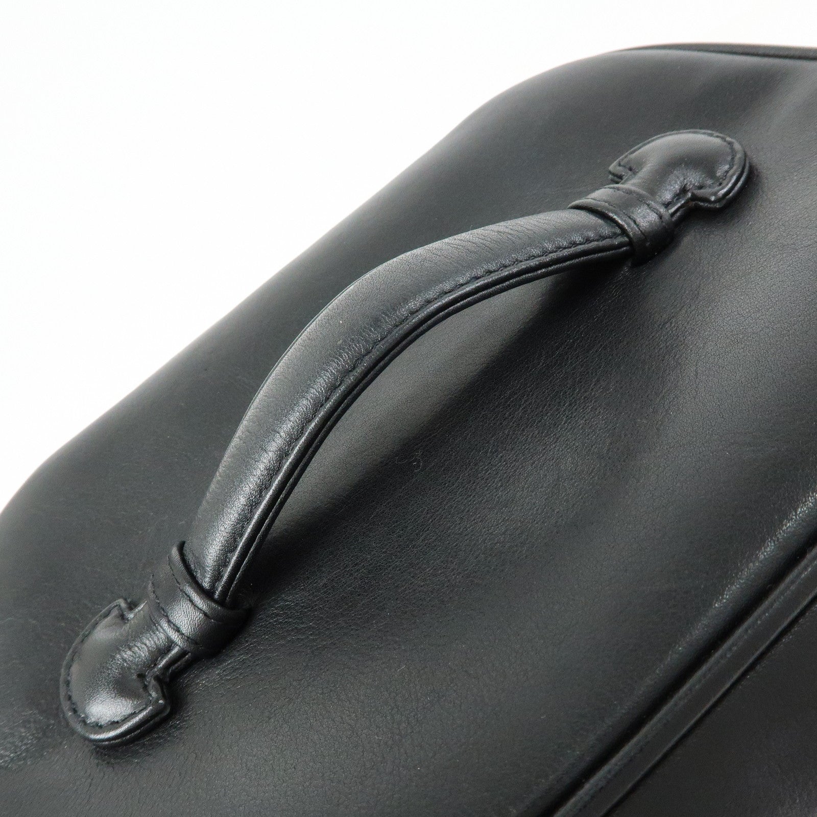 CHANEL Bicolore COCO Mark Lamb Skin Cosmetic Case Black A01618