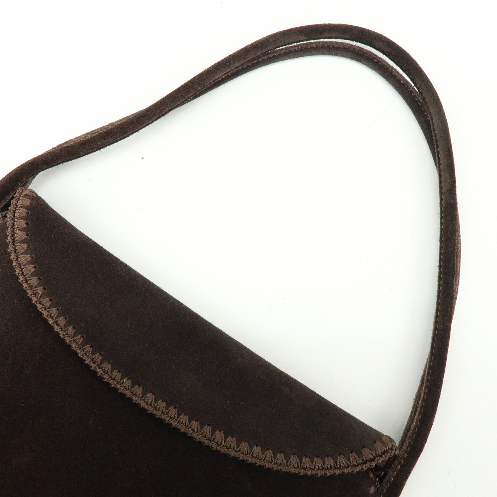 BOTTEGA VENETA Suede Shoulder Bag Tote Bag Dark Brown