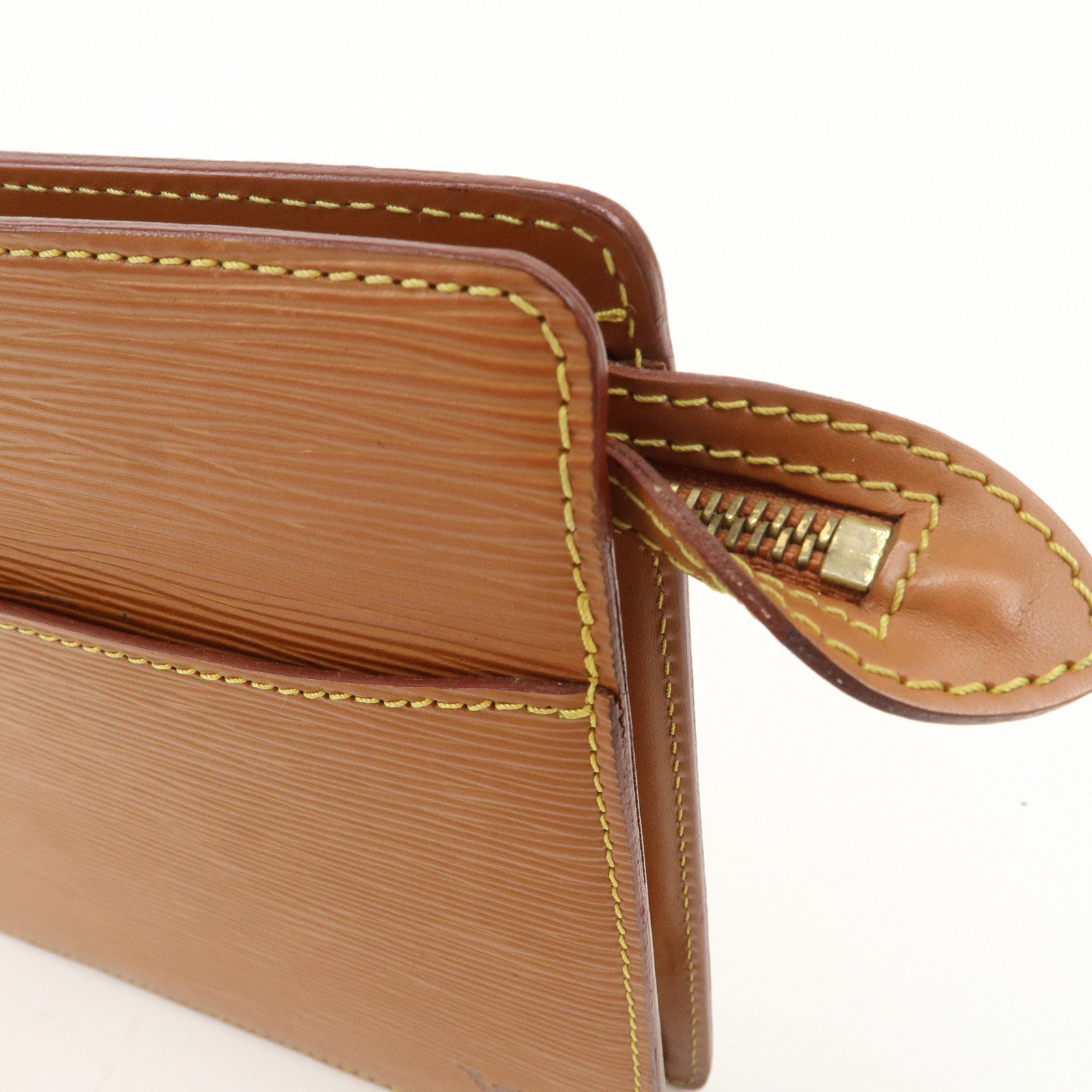 Louis Vuitton Epi Pochette Homme Clutch Bag Zipang Gold M52528