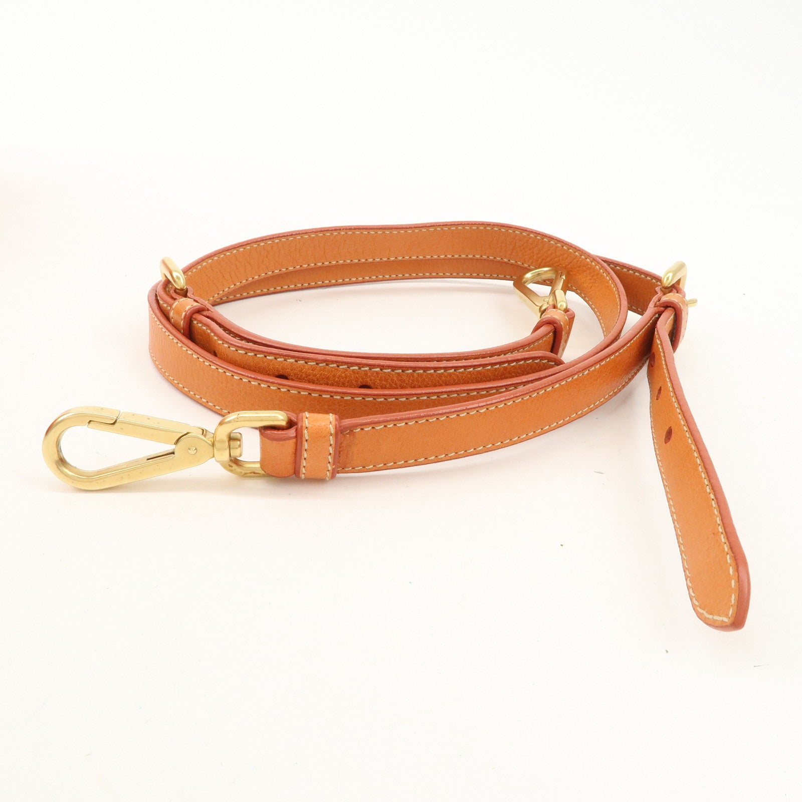 PRADA Triangle Logo Nylon Leather 2Way Bag Hand Bag Orange BN1407 Used