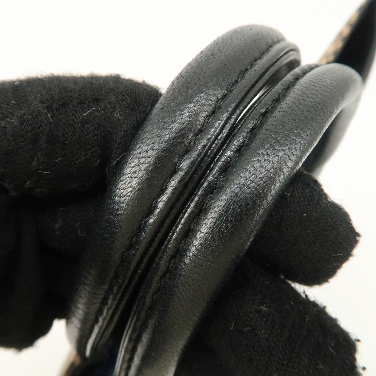 LOEWE Leather Tote Bag Hand Bag Leopard Brown Black Gold HDW Used