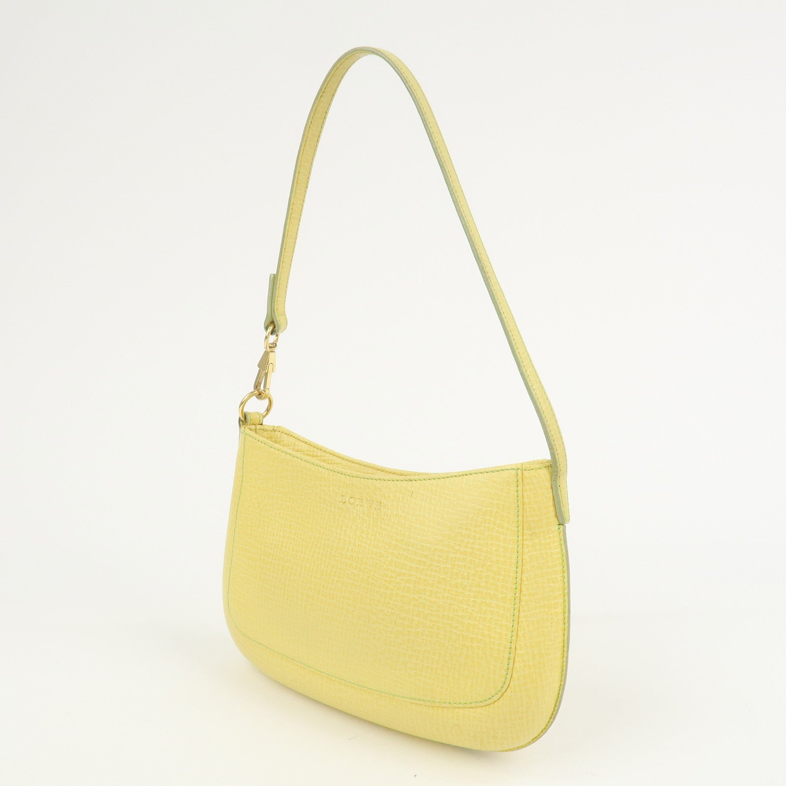 LOEWE Embossed Leather Hand Bag Shoulder Bag Yellow L21