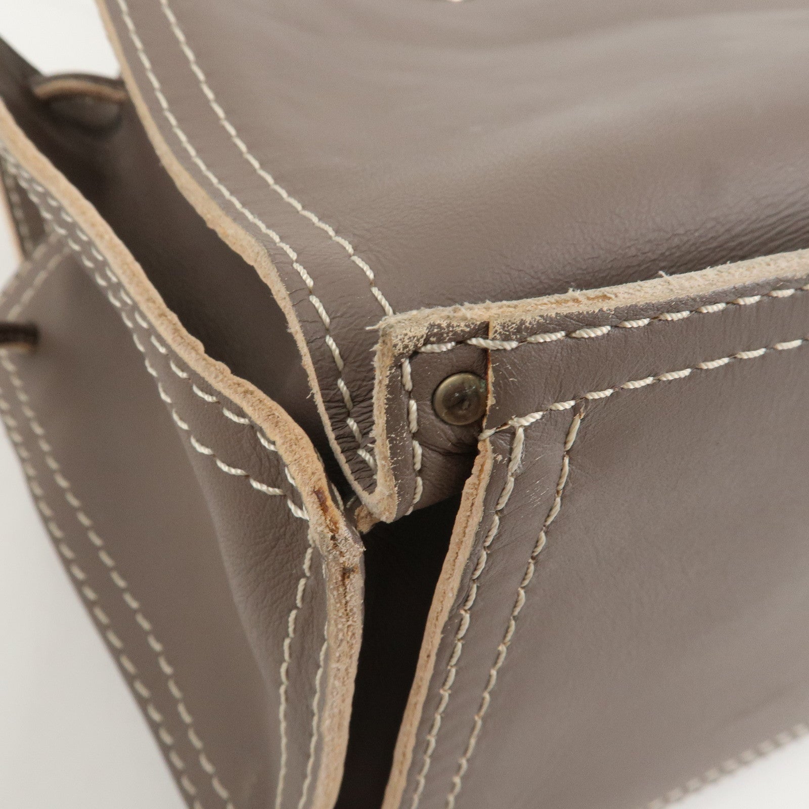 LOEWE Anagram Leather Shopper Tote Bag Shoulder Bag Brown