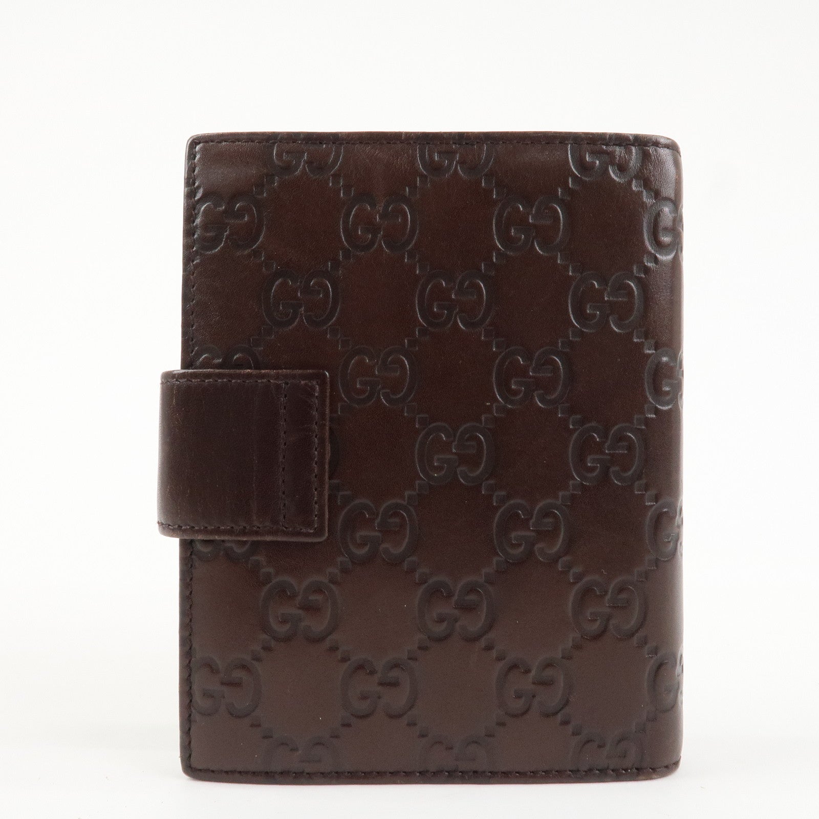 GUCCI Guccissima Leather Planner Cover Dark Brown 115240 Used