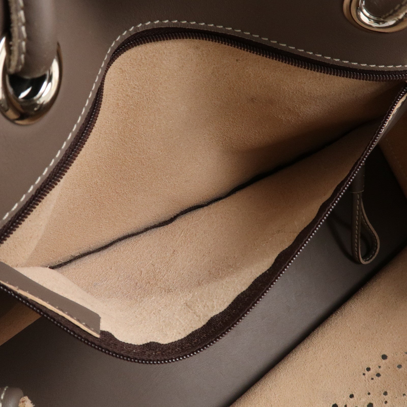 LOEWE Anagram Leather Shopper Tote Bag Shoulder Bag Brown