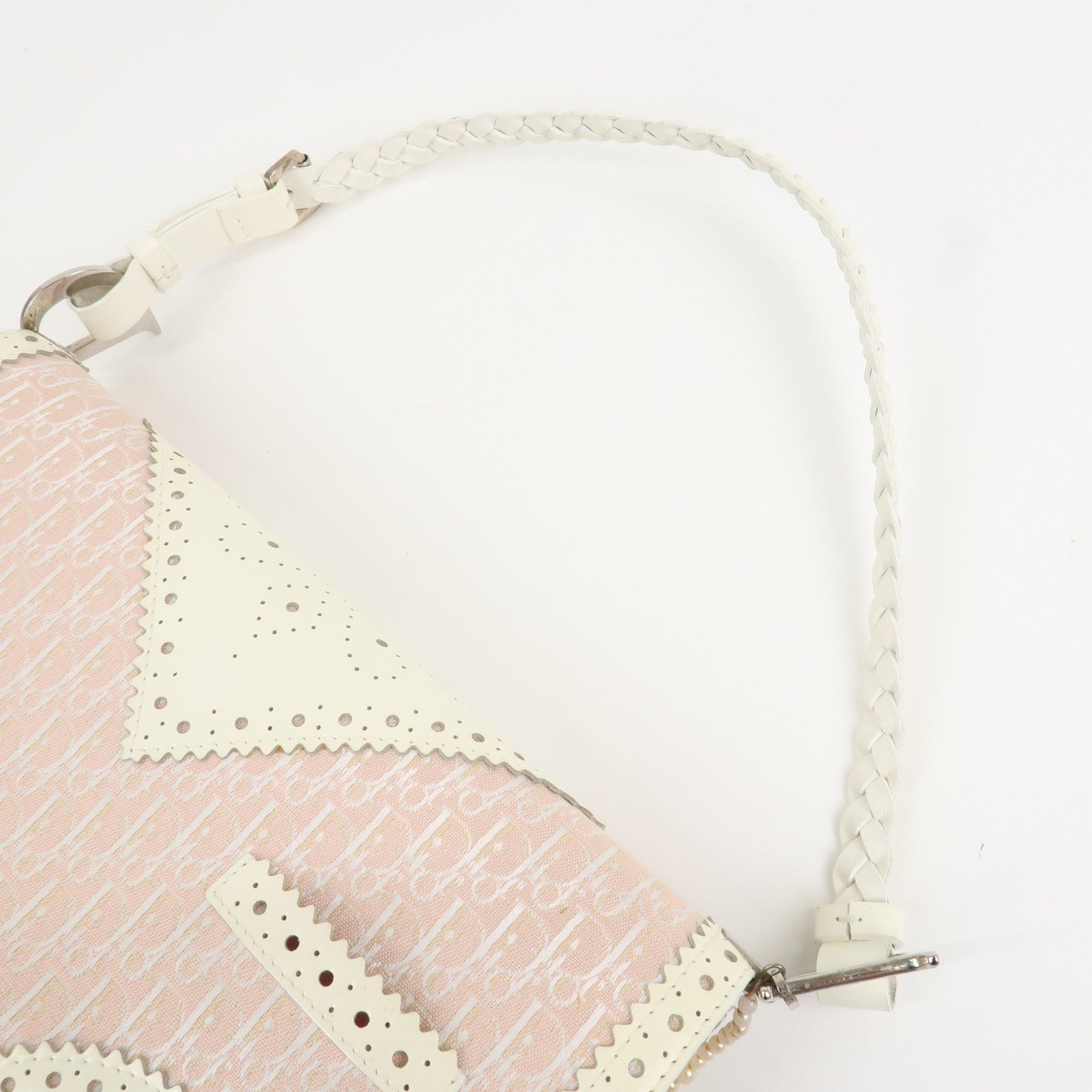 Christian Dior Trotter Canvas Leather Hand Bag Shoulder Bag Pink