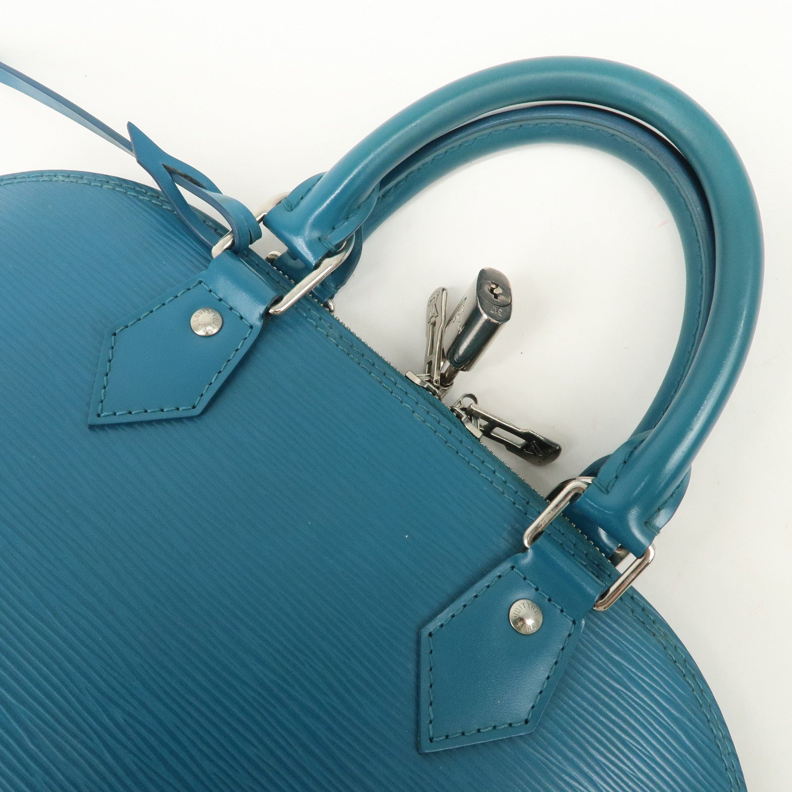 Louis Vuitton Epi Alma PM Hand Bag Cyan Blue M40624
