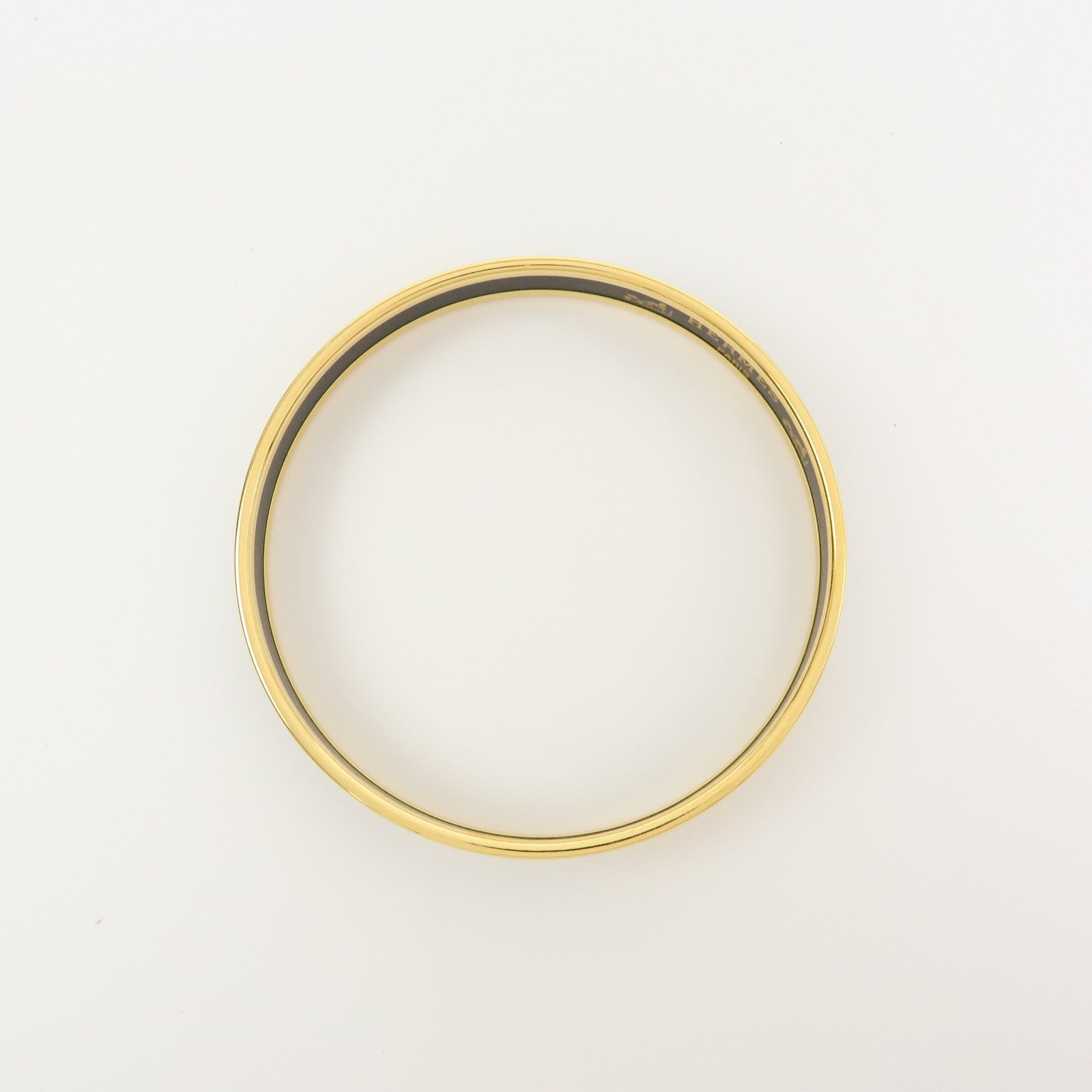 HERMES Email PM Bracelet Bangle Black Gold