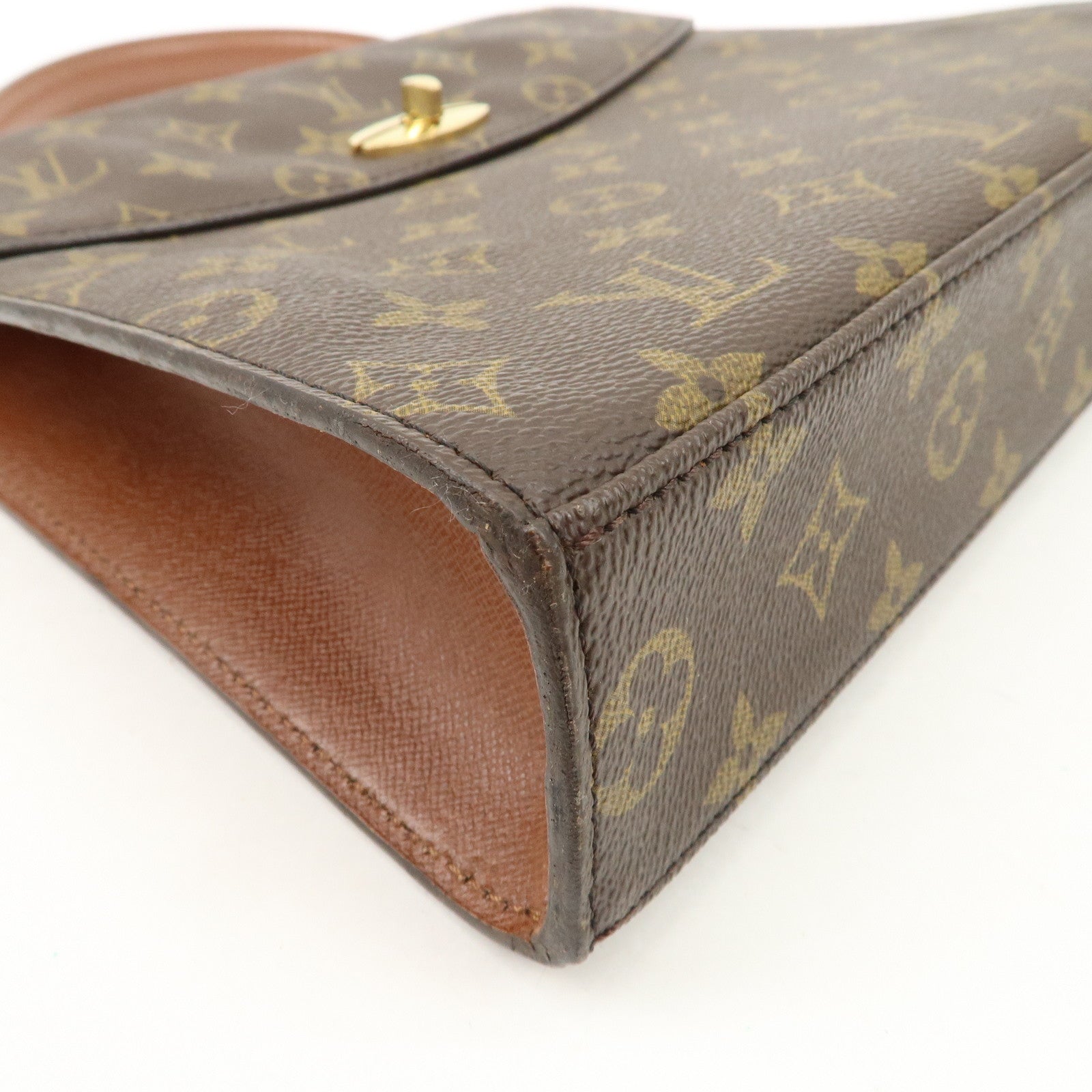 Louis Vuitton Monogram Malesherbes Hand Bag Brown M51379 Used