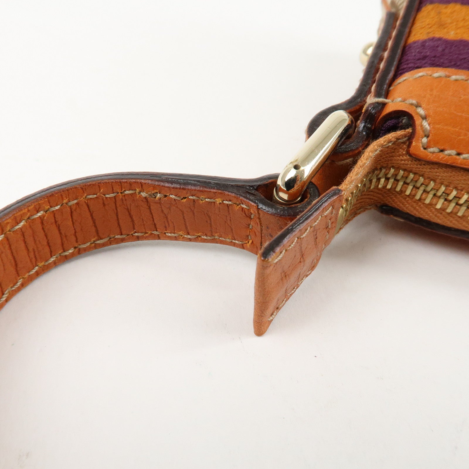 GUCCI Sherry GG Canvas Leather Shoulder Bag Gold Boots Bag Charm 145970 Used