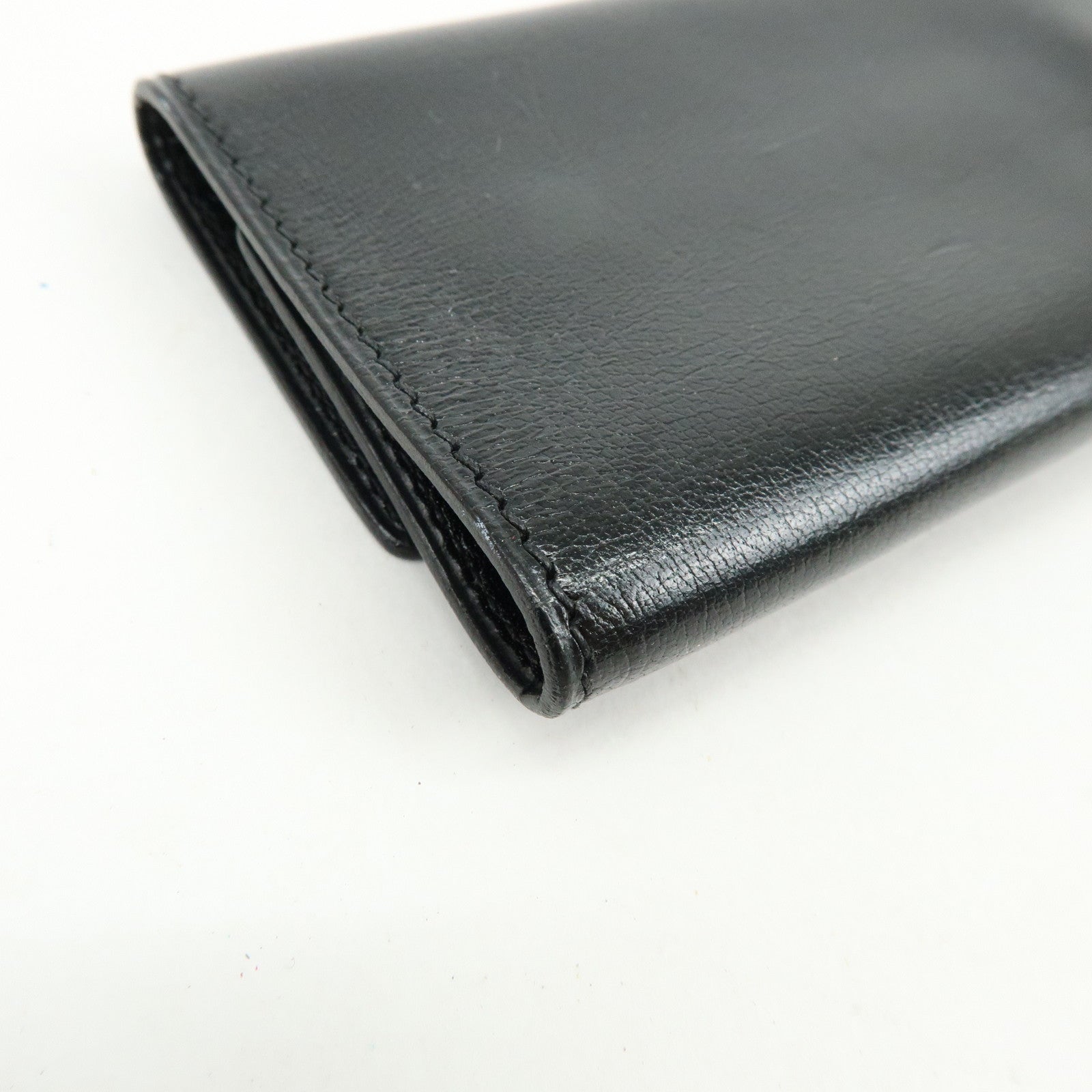 HERMES Serie Etui Cle 4 Box Calf Leather F Stamped Key Case Black