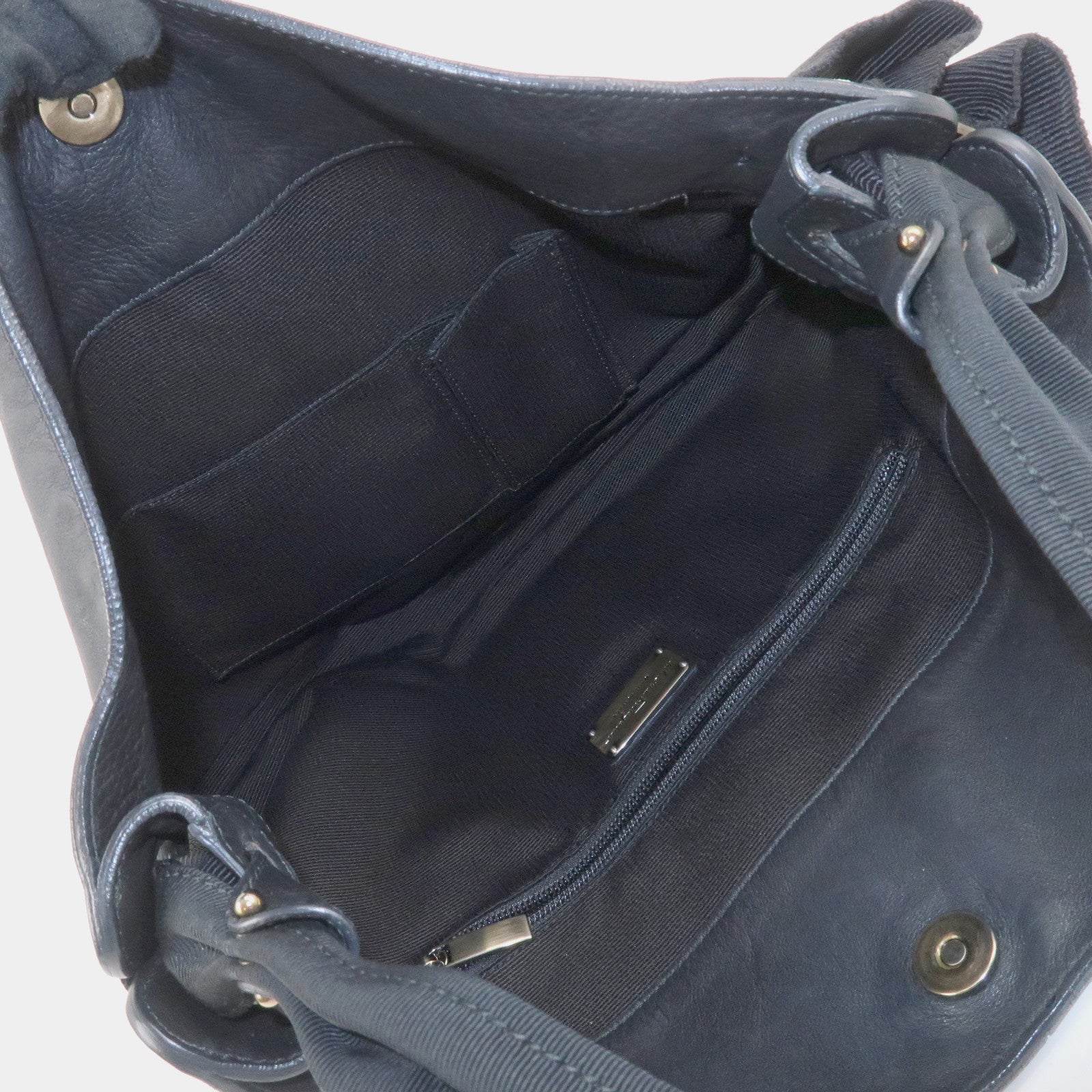 Ferragamo Vara Ribbon Leather Shoulder Bag Hand Bag Black Used