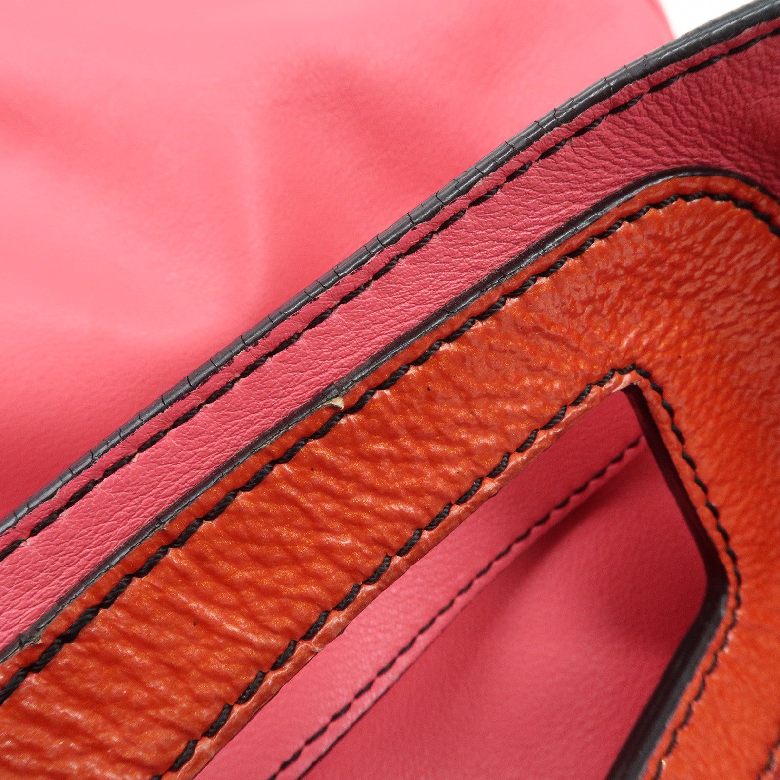 LOEWE Anagram Leather Shoulder Bag Hand Bag Pink