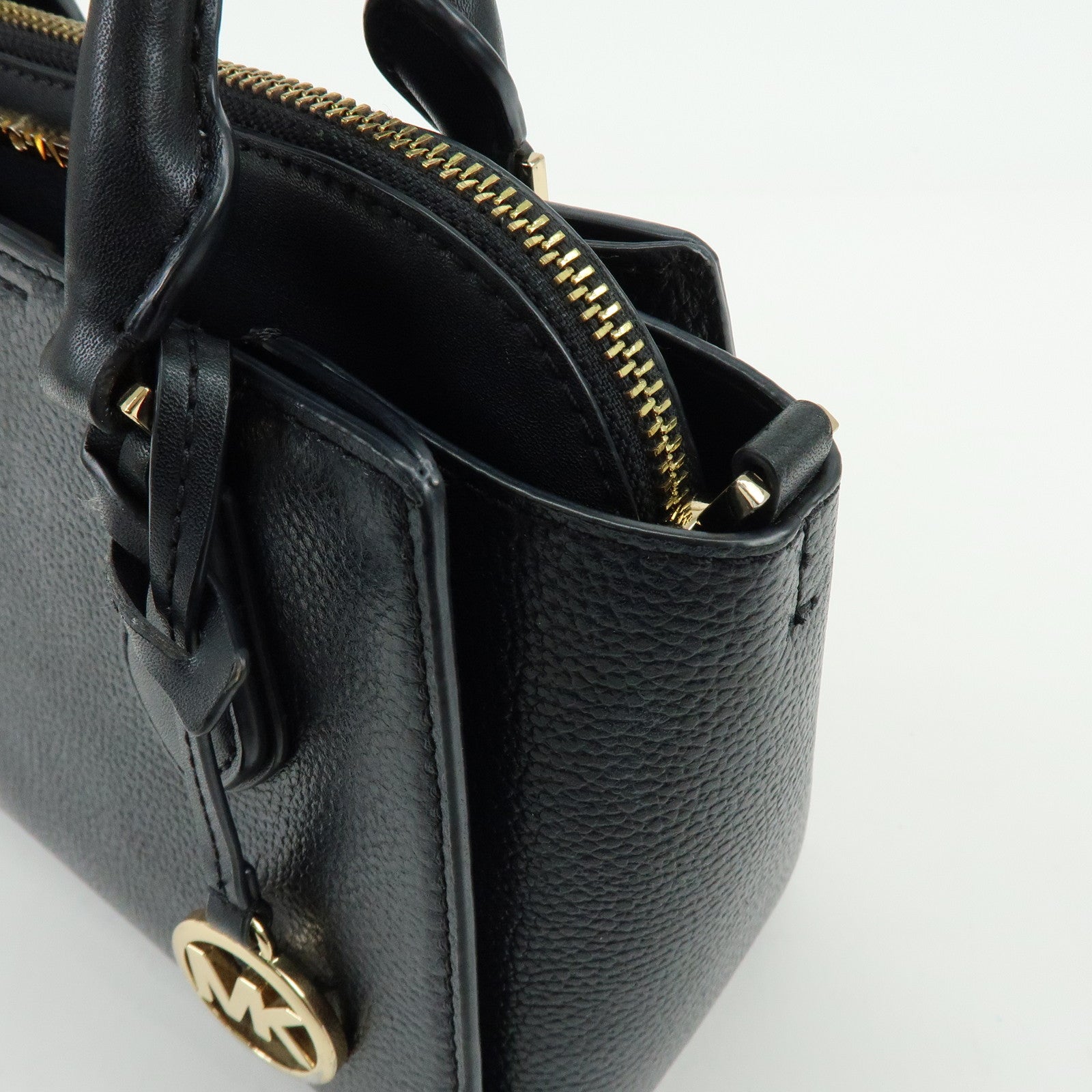 MICHAEL KORS Daria 2-in-1 Satchel Small Leather 2Way Bag Black