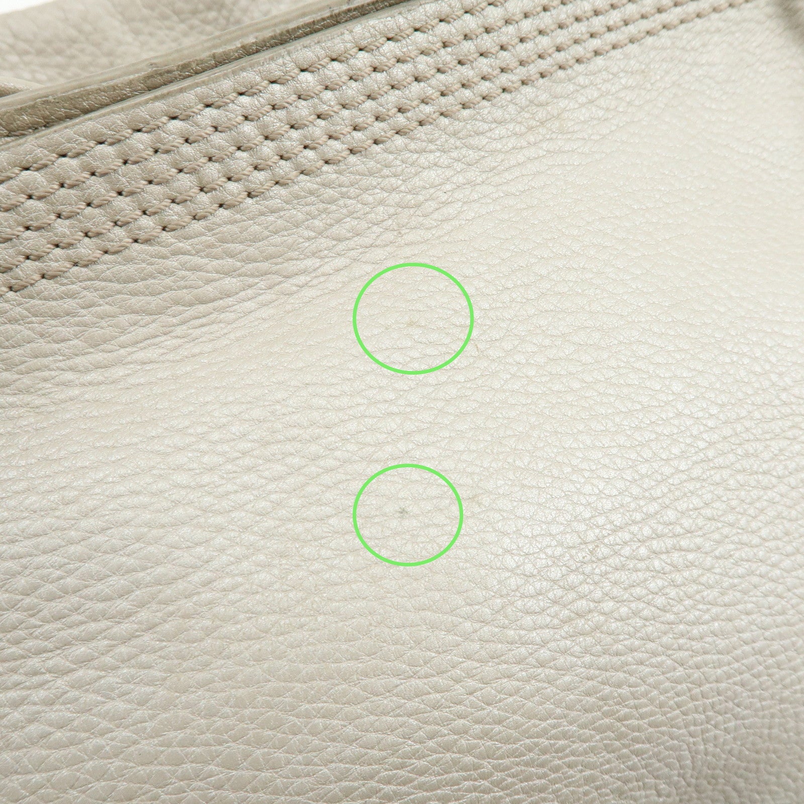 CELINE Bittersweet Leather Shoulder Bag Hand Bag Pearl White